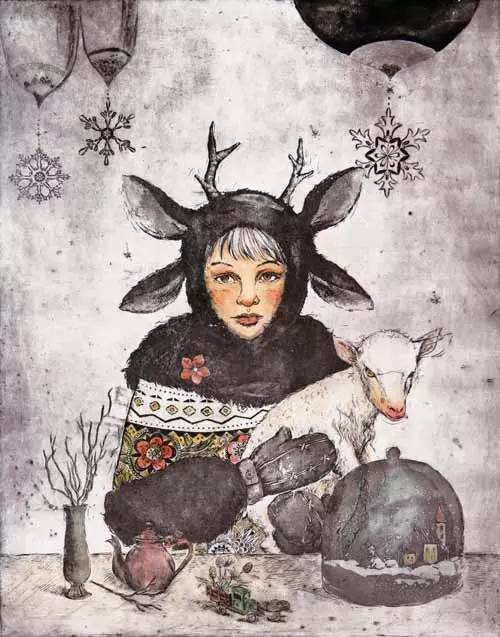 版画少女杨媛媛在意大利