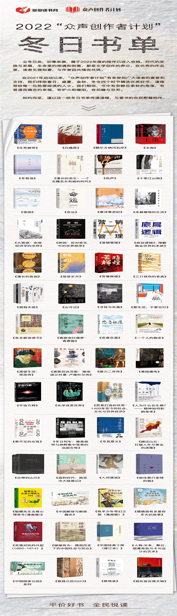 2022“众声创作者计划”冬日书单
